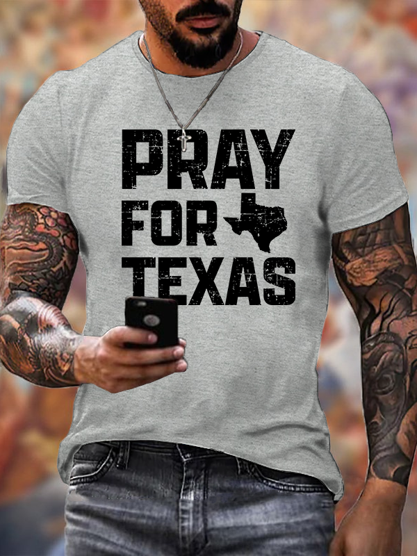 Pray For Texas Jesus God Christian Cotton T-Shirt