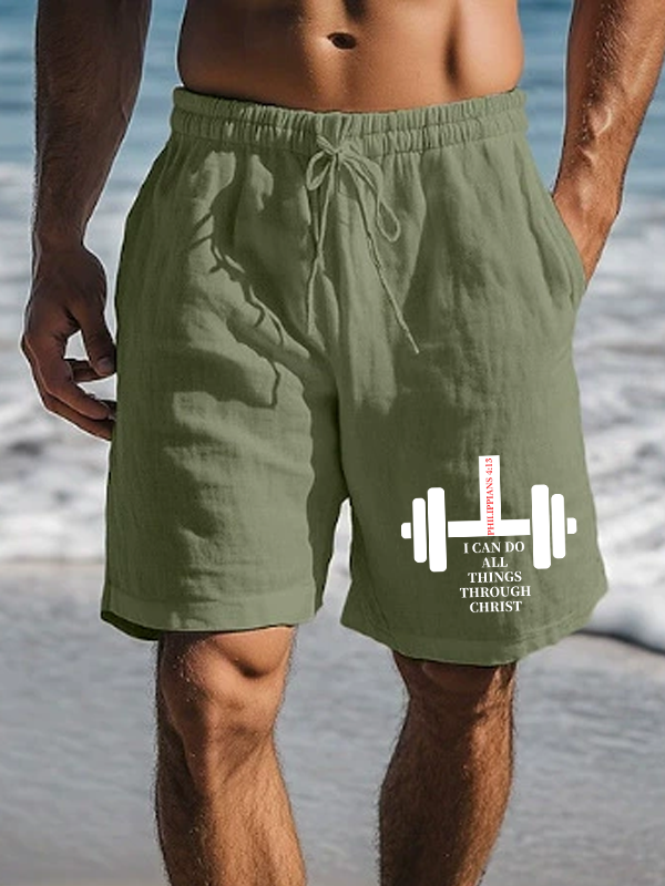 Fitness Philippians 4 : 13 Christian Beach Shorts