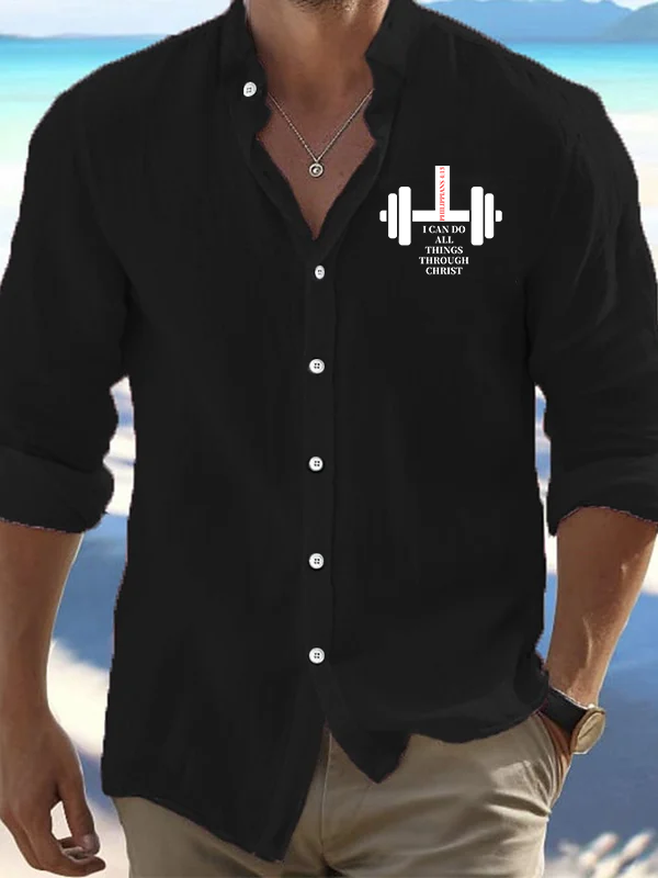 Fitness Philippians 4 : 13 Christian Resort Casual Shirt