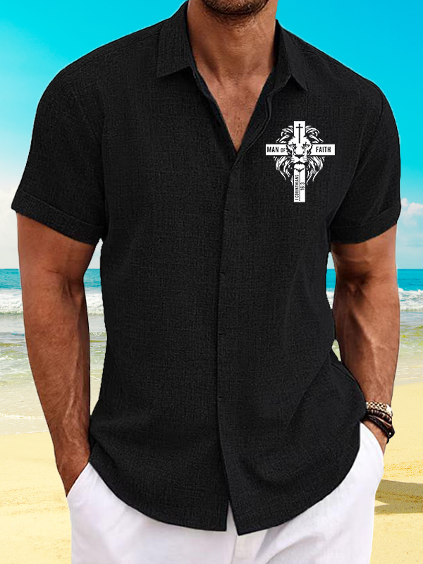 Man of Faith Jesus God Christian Short Sleeve Shirt