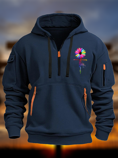 Colorful Sunflower Faith Jesus God Christian Zipper Hoodies
