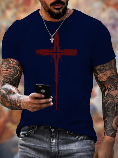 Light of Cross Jesus God Christian Cotton T-Shirt