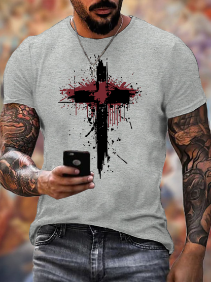 Sacred Cross Jesus God Christian Cotton T-Shirt