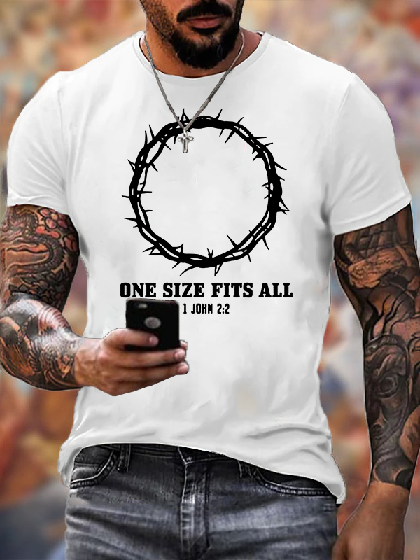 One Size Fits All Jesus God Christian Cotton T-Shirt