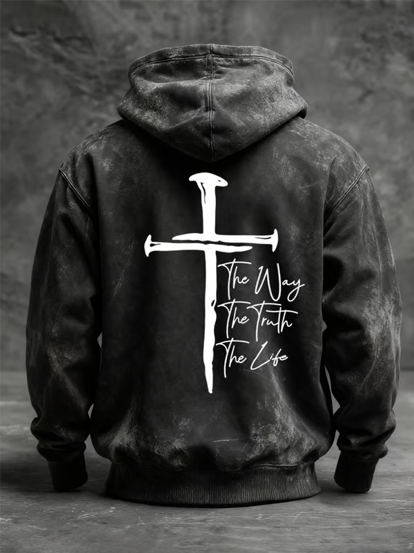 Jesus The Way The Truth The Life Jesus God Christian Washed Hoodie