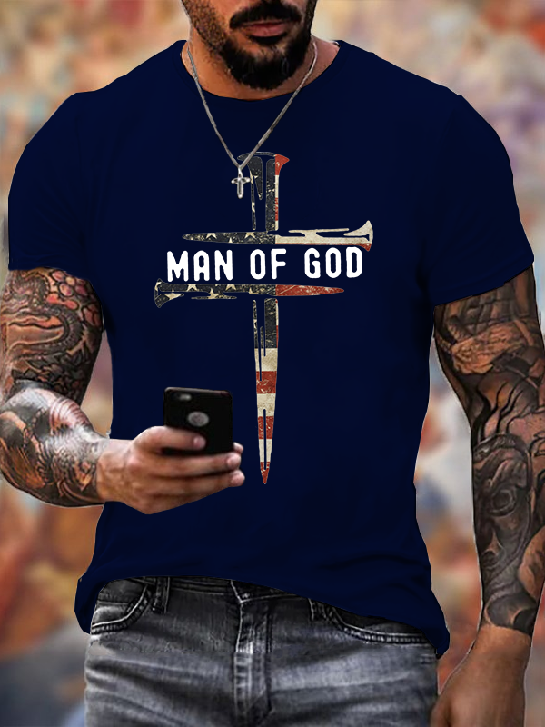 Man Of God Jesus God Christian Cotton T-Shirt