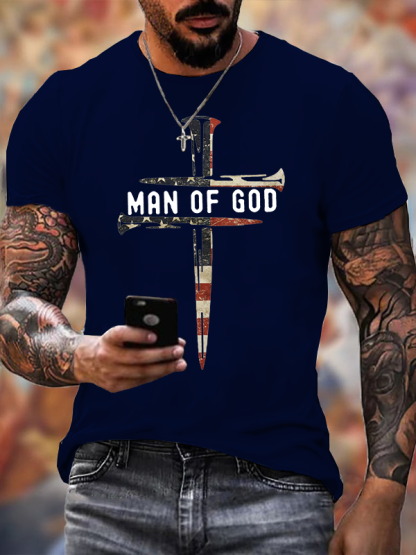 Man Of God Jesus God Christian Cotton T-Shirt