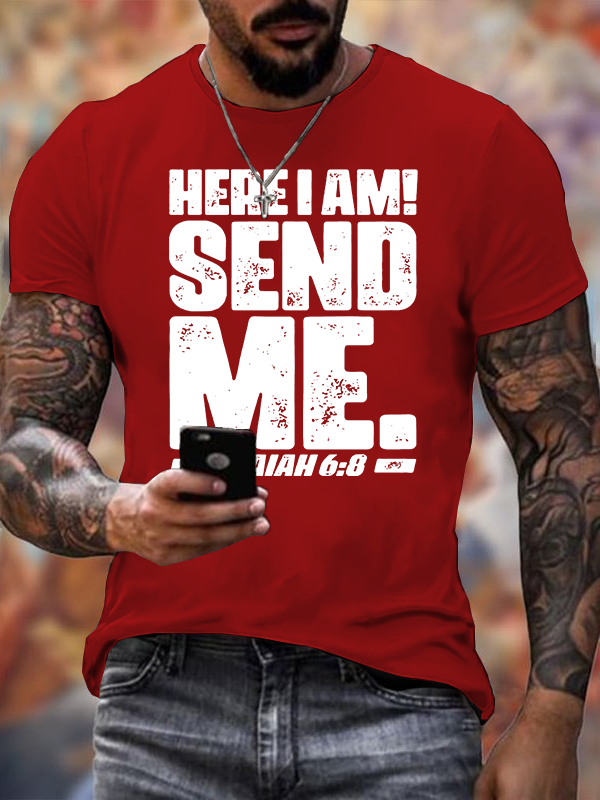 Send Me Isaiah 6:8 Jesus God Christian Cotton T-Shirt
