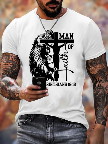 Man of God Jesus God Christian Cotton T-Shirt