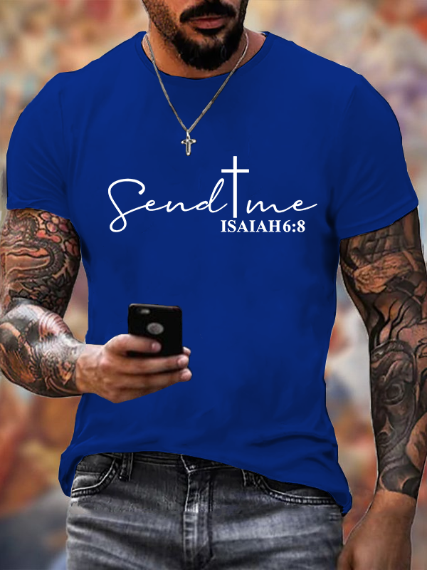 Send Me Isaiah 6:8 Jesus God Christian Cotton T-Shirt