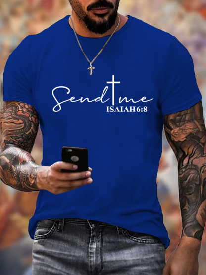 Send Me Isaiah 6:8 Jesus God Christian Cotton T-Shirt