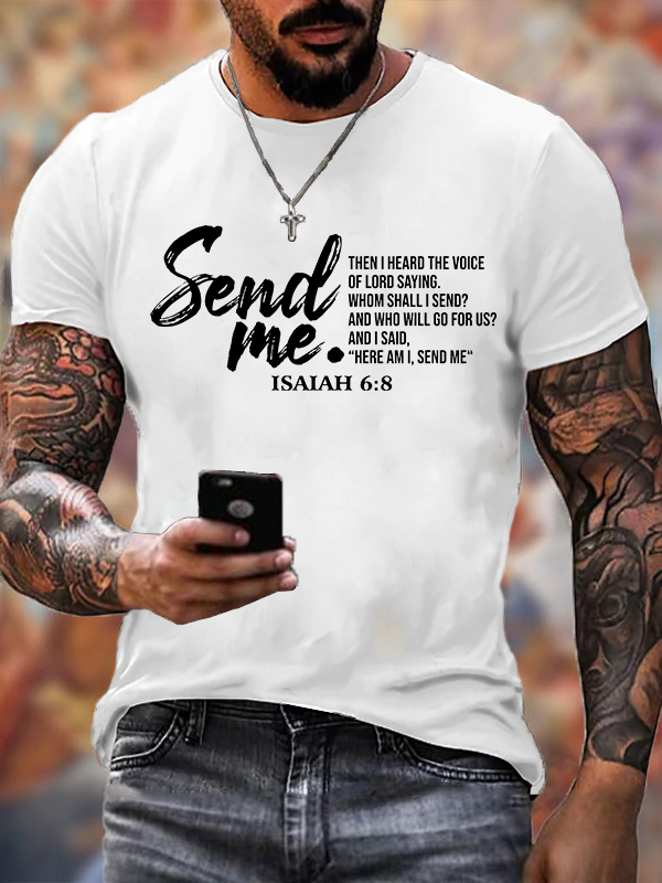Send Me Isaiah 6:8 Jesus God Christian Cotton T-Shirt
