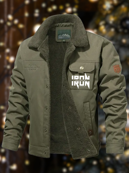 Men's  IRON SHARPENS IRON Proverbs 27:17 Casual Fleece-Lined Jacket
