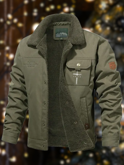 Men's Faith Cross Casual Fleece-Lined Jacket
