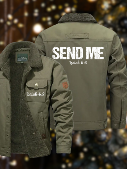 Men's Isaiah 6:8 - SEND ME Casual Fleece-Lined Jacket