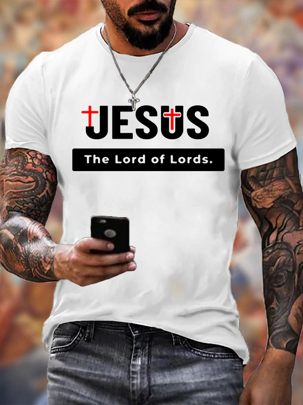Jesus The Lord of Lords Jesus God Christian Cotton T-Shirt