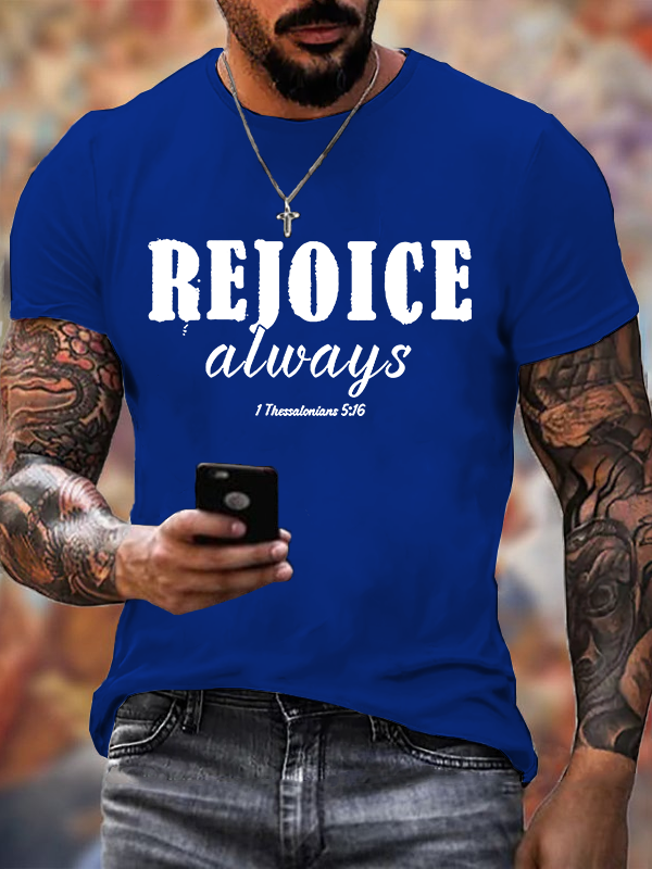 Rejoice Always Jesus God Christian Cotton T-Shirt