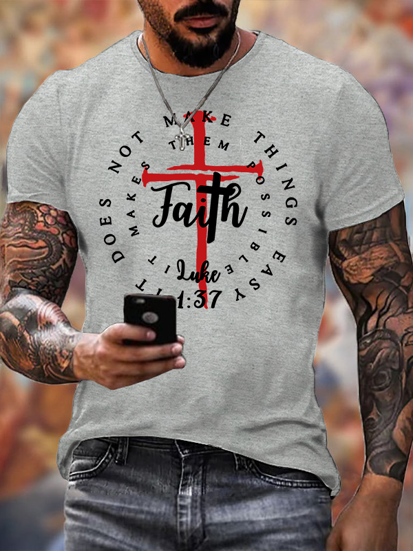 Man Of God Husband Dad Jesus God Christian Cotton T-Shirt
