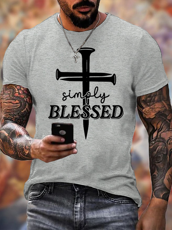 Simply Blessed Jesus God Christian Cotton T-Shirt