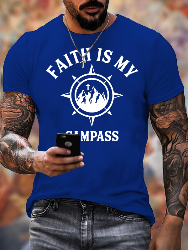 Man Of God Husband Dad Jesus God Christian Cotton T-Shirt