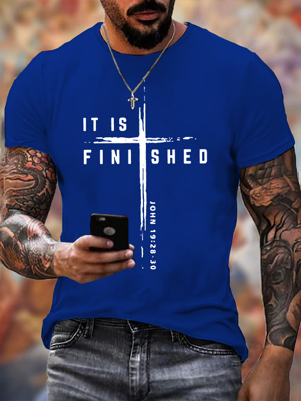 It Is Finished Jesus God Christian Cotton T-Shirt