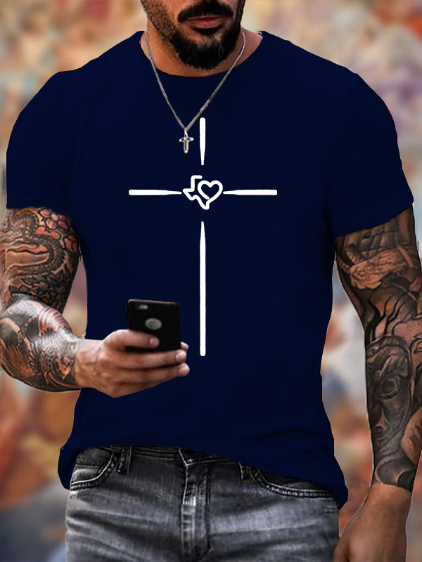 Faith Cross Jesus God Christian Cotton T-Shirt
