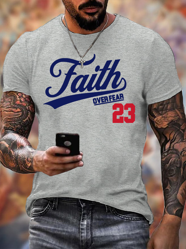 Faith Over Fear Jesus God Christian Cotton T-Shirt