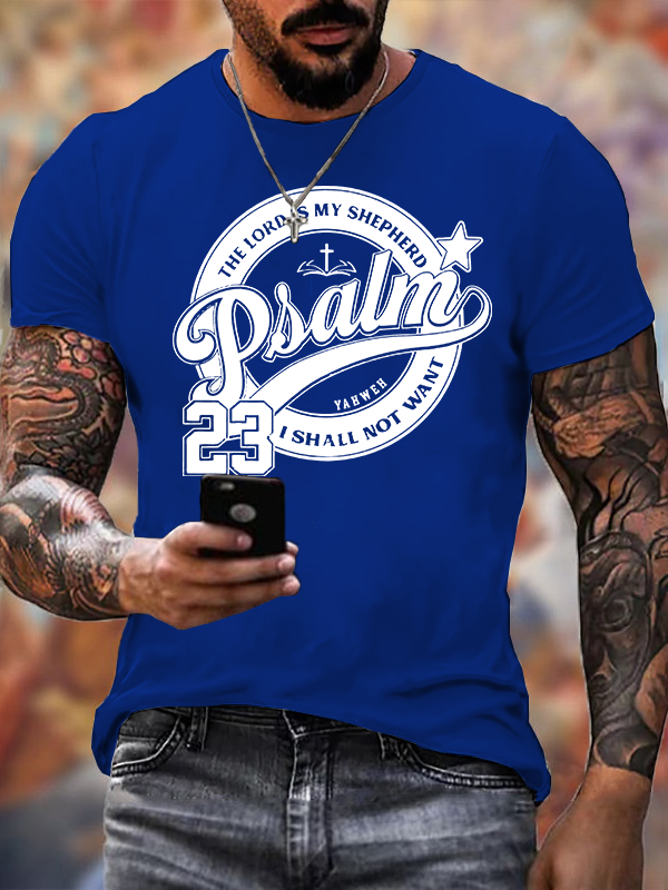 The Lord Is My Shepherd Jesus God Christian Cotton T-Shirt