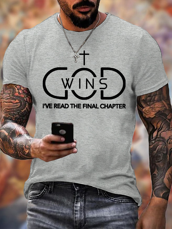 God Wins Jesus God Christian Cotton T-Shirt