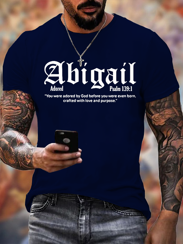 Faith With Love Abigail Psalm 139:1 Jesus God Christian Cotton T-Shirt