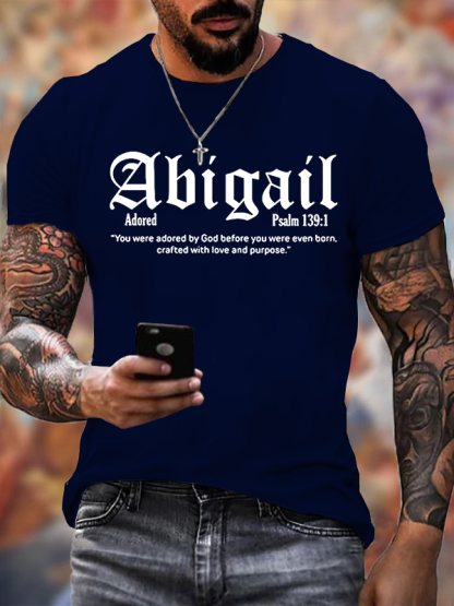 Faith With Love Abigail Psalm 139:1 Jesus God Christian Cotton T-Shirt