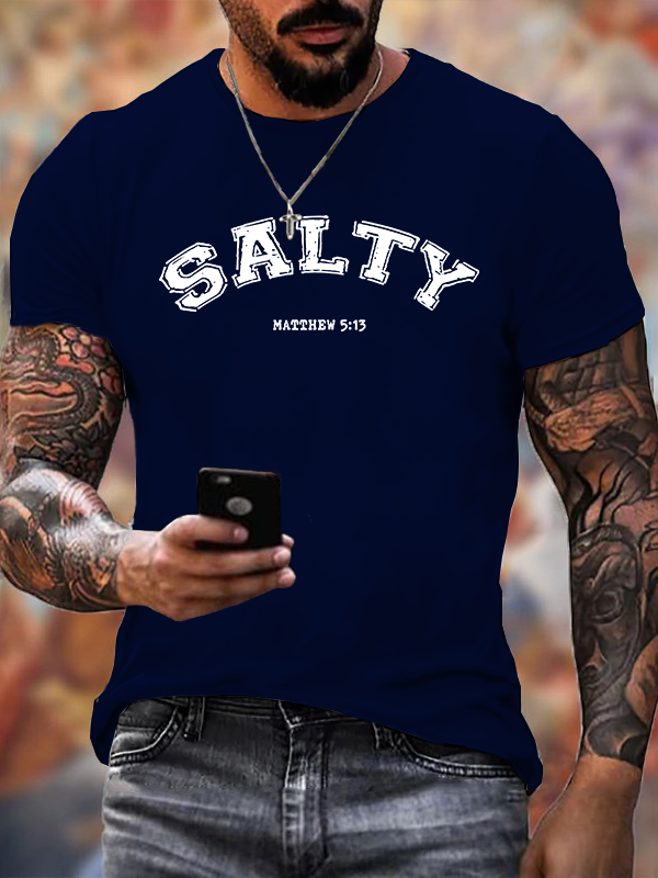 Salty Jesus God Christian Cotton T-Shirt
