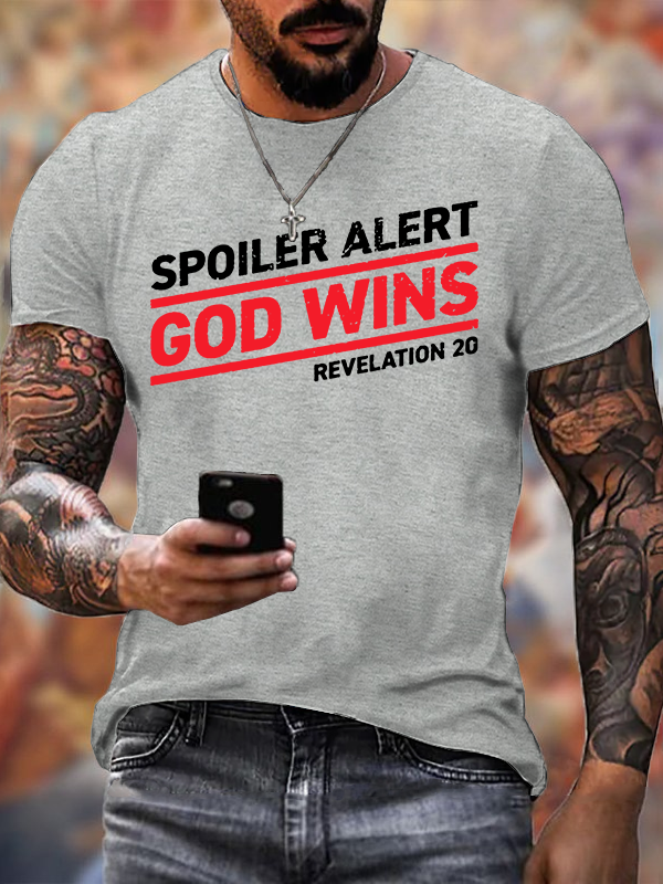 God Wins Christian Cotton T-Shirt