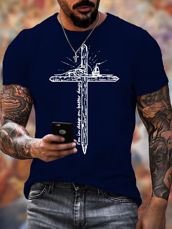 Deep On Better Days Jesus God Christian Cotton T-Shirt