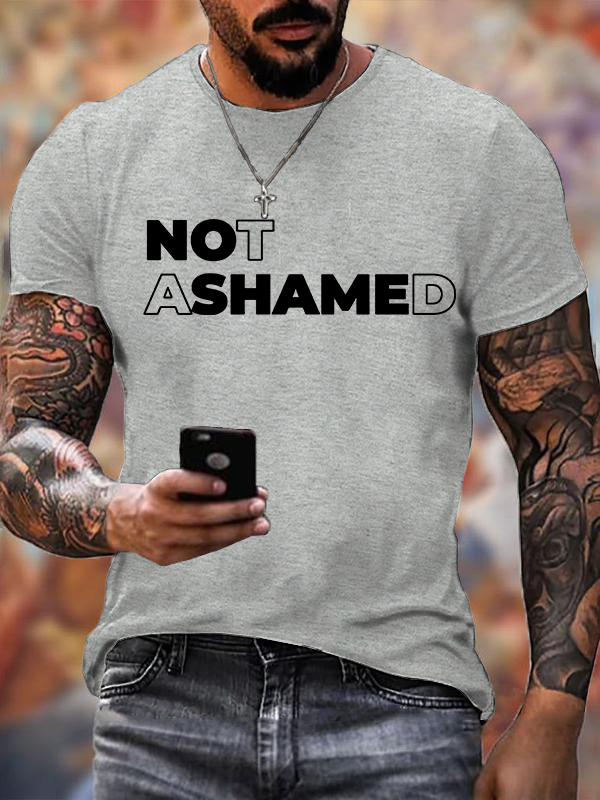 Not Ashamed Jesus God Christian Cotton T-Shirt