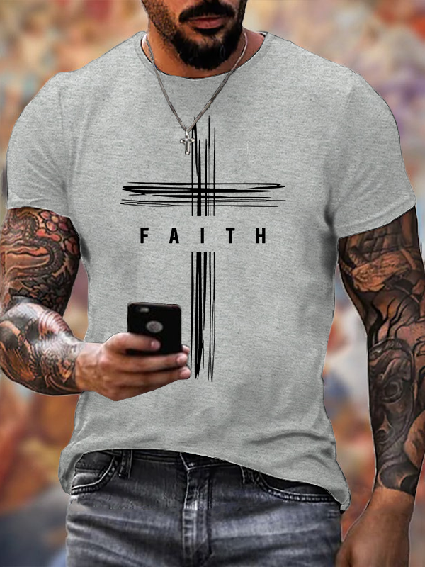 Faith Cross  Jesus God Christian Cotton T-Shirt