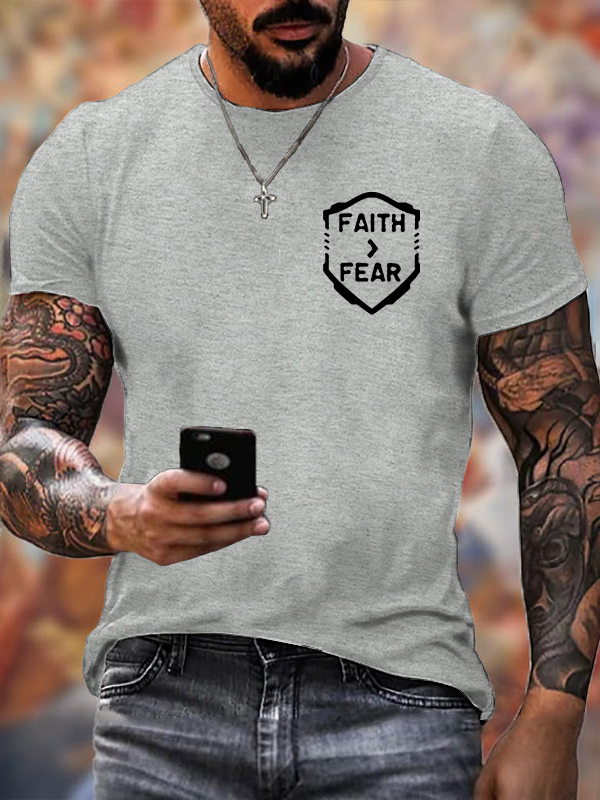 Faith > Fear Jesus God Christian Cotton T-Shirt