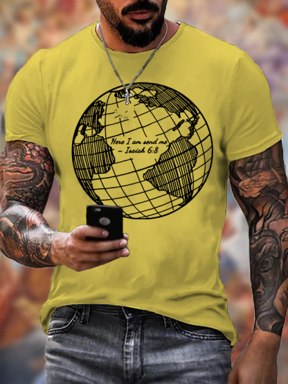 Here I Am Send Me Isaiah 6 ：8 Jesus God Christian Cotton T-Shirt