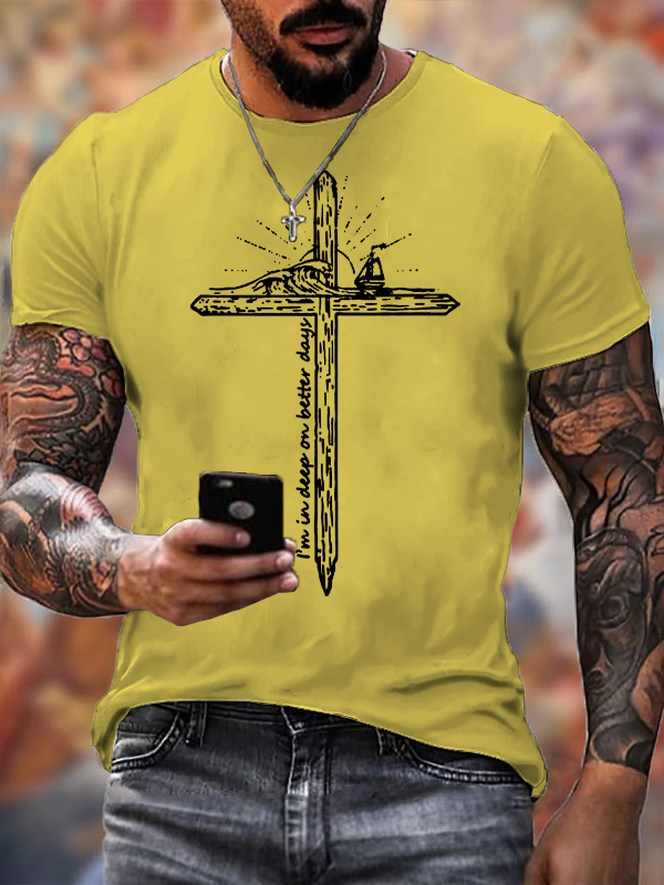 Deep On Better Days Jesus God Christian Cotton T-Shirt