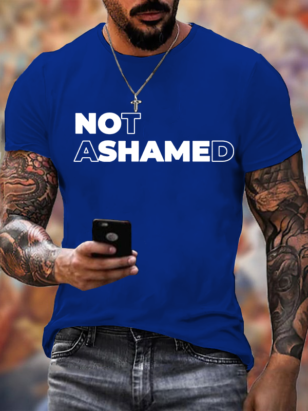 Not Ashamed Jesus God Christian Cotton T-Shirt