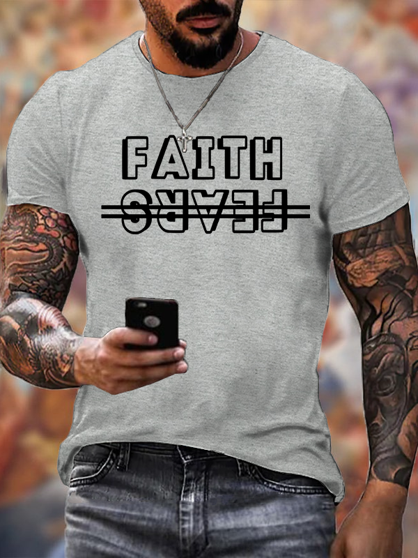 Faith Over Fears Jesus God Christian Cotton T-Shirt