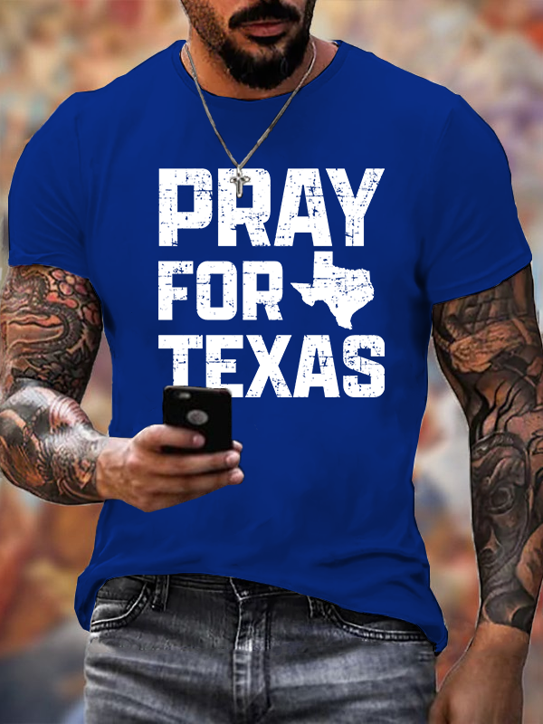 Pray For Texas Jesus God Christian Cotton T-Shirt