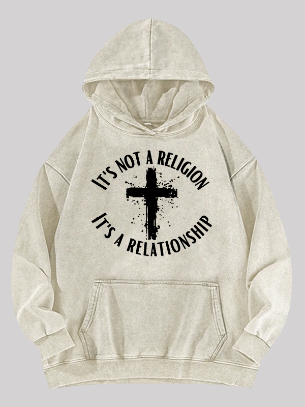 It's Not A Religion It's A Relationship Jesus God Christian Washed Hoodie