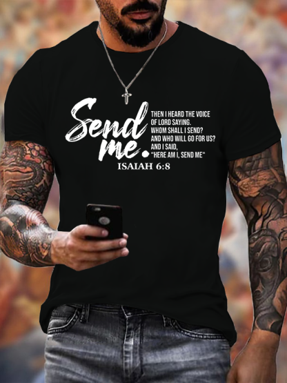 Send Me Isaiah 6:8 Jesus God Christian Cotton T-Shirt
