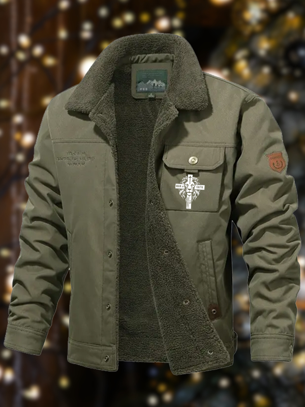 Men's Man of Faith Casual Fleece-Lined Jacket