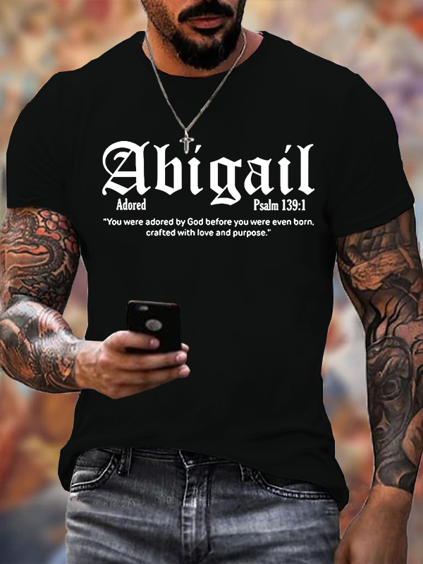 Faith With Love Abigail Psalm 139:1 Jesus God Christian Cotton T-Shirt