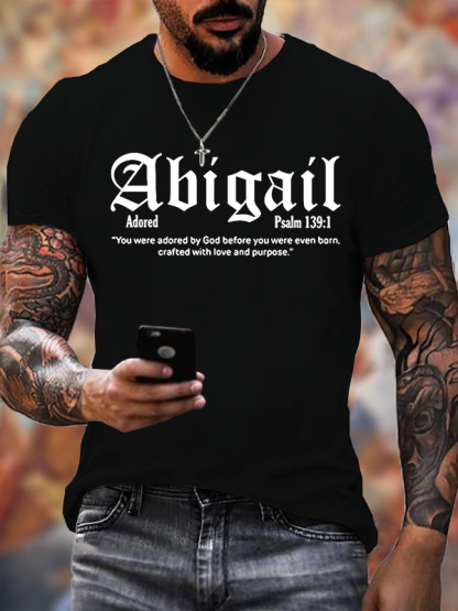 Faith With Love Abigail Psalm 139:1 Jesus God Christian Cotton T-Shirt