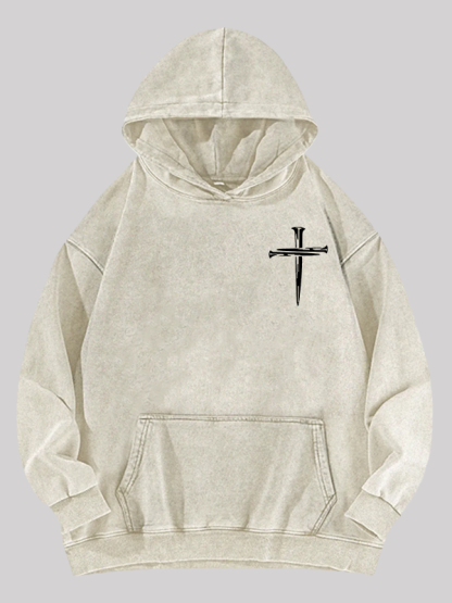 Cross Jesus God Christian Washed Hoodie