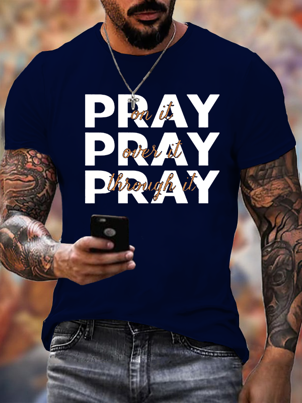 Pray Jesus God Christian Cotton T-Shirt