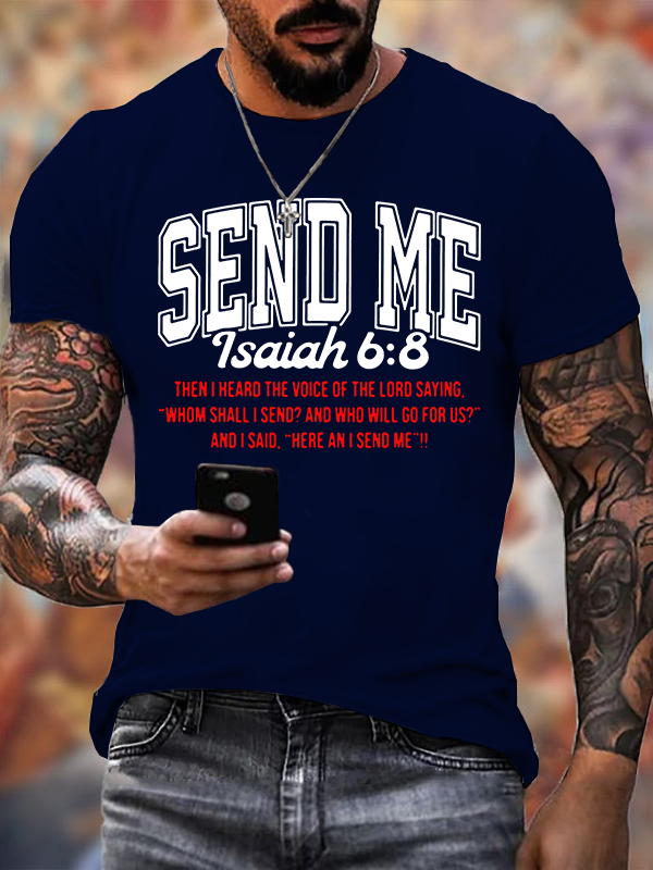 Send Me Isaiah 6:8 Jesus God Christian Cotton T-Shirt